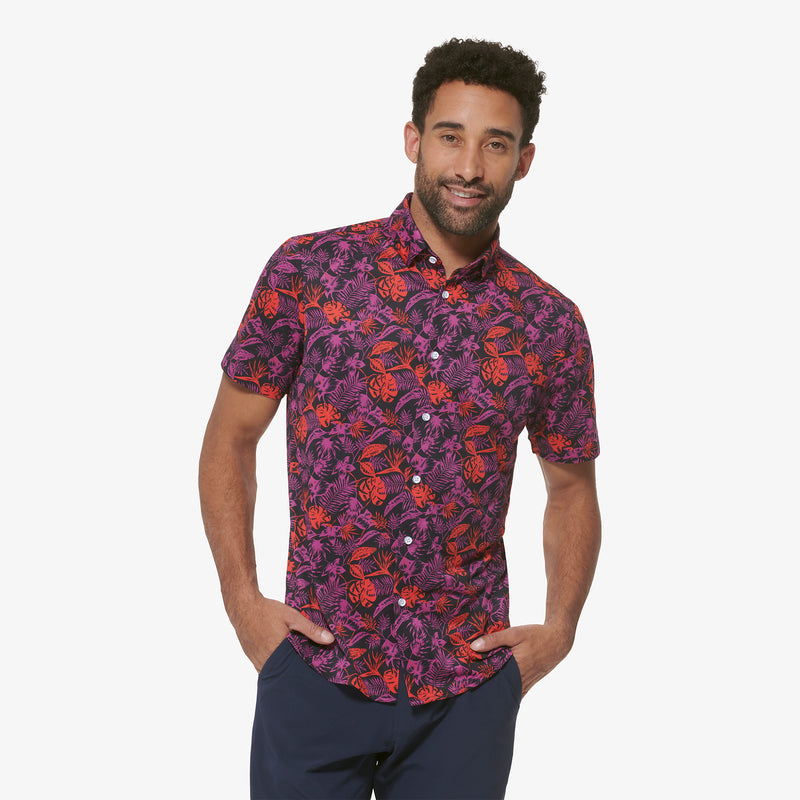 Halyard Short Sleeve - Hibiscus Palm Print, featured product shot