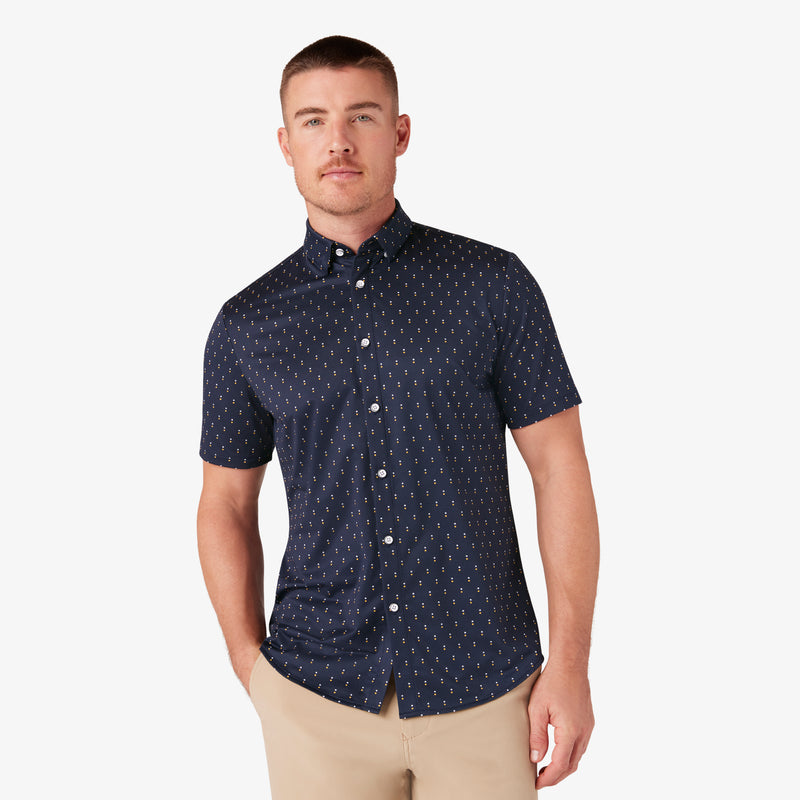 Halyard Short Sleeve - Navy Double Dot, featured product shot