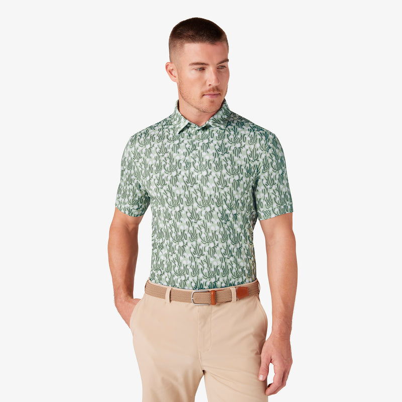 Versa Polo - Fog Green Cacti Floral, featured product shot