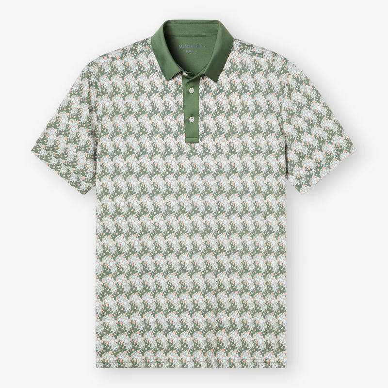 Versa Polo - Melon Prickly Pear, fabric swatch closeup