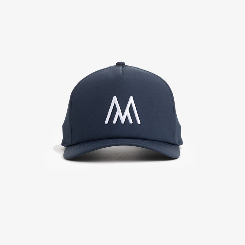 M Logo Snap Nylon Dad Hat - Navy Solid, featured product shot