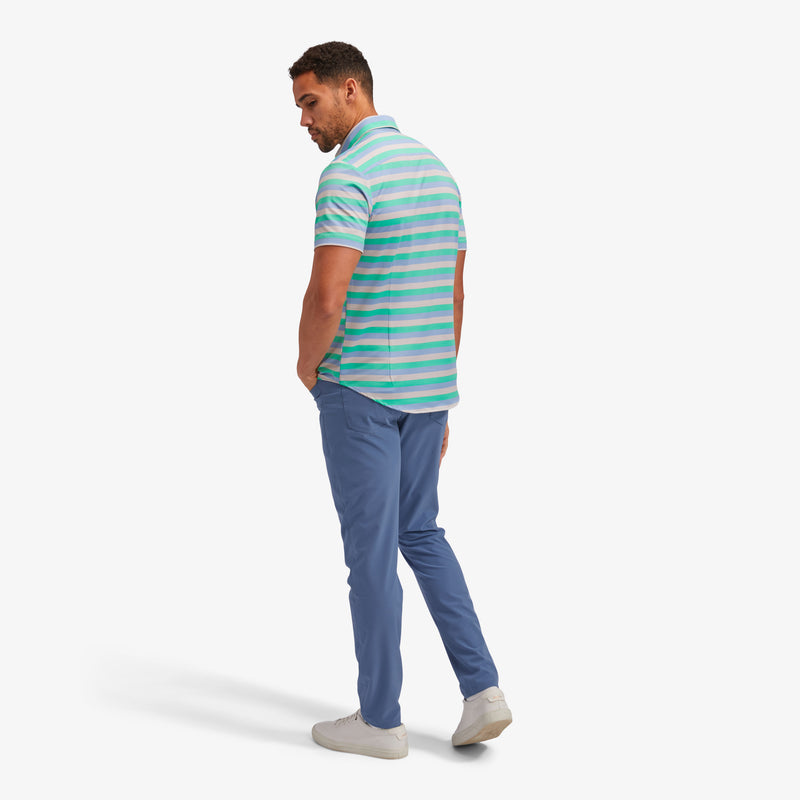 Halyard Short Sleeve - Green Multi Stripe, lifestyle/model