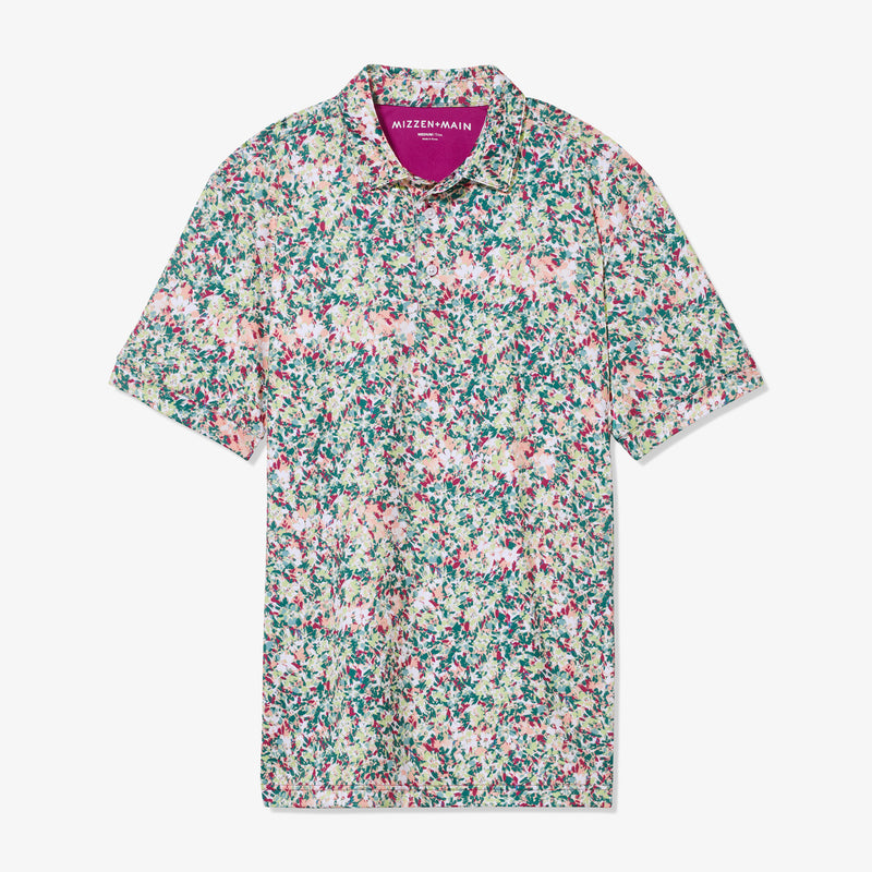 Versa Polo - Multi Floral Print, fabric swatch closeup