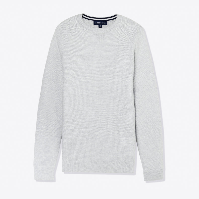 Cassady Crewneck Sweater - Light Gray Solid, fabric swatch closeup