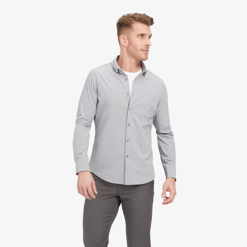 Leeward No Tuck Dress Shirt - Solid Gray, featured product shot