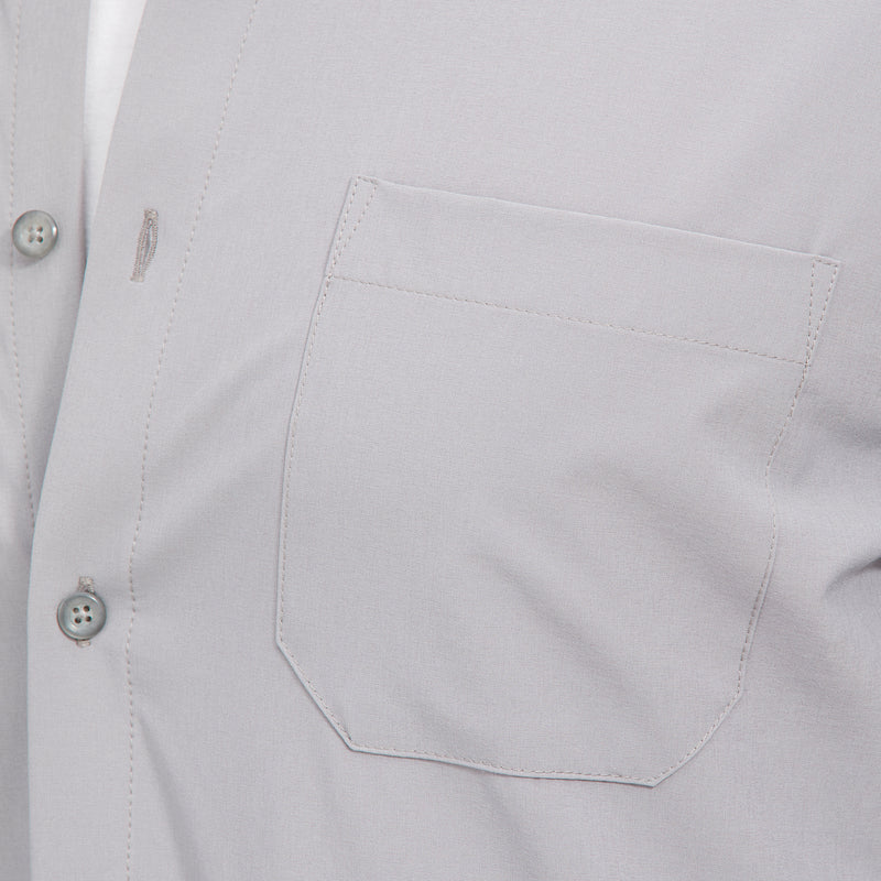 Leeward No Tuck Dress Shirt - Solid Gray, fabric swatch closeup
