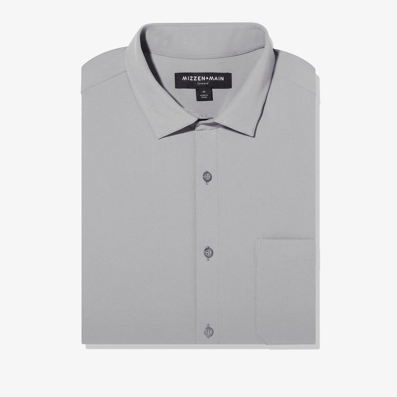 Leeward No Tuck Dress Shirt - Solid Gray, lifestyle/model