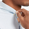 Monaco Dress Shirt - Blue Micro Print on Check, lifestyle/model photo