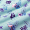 Leeward Short Sleeve - Aqua Pink Flamingo Print, fabric swatch closeup