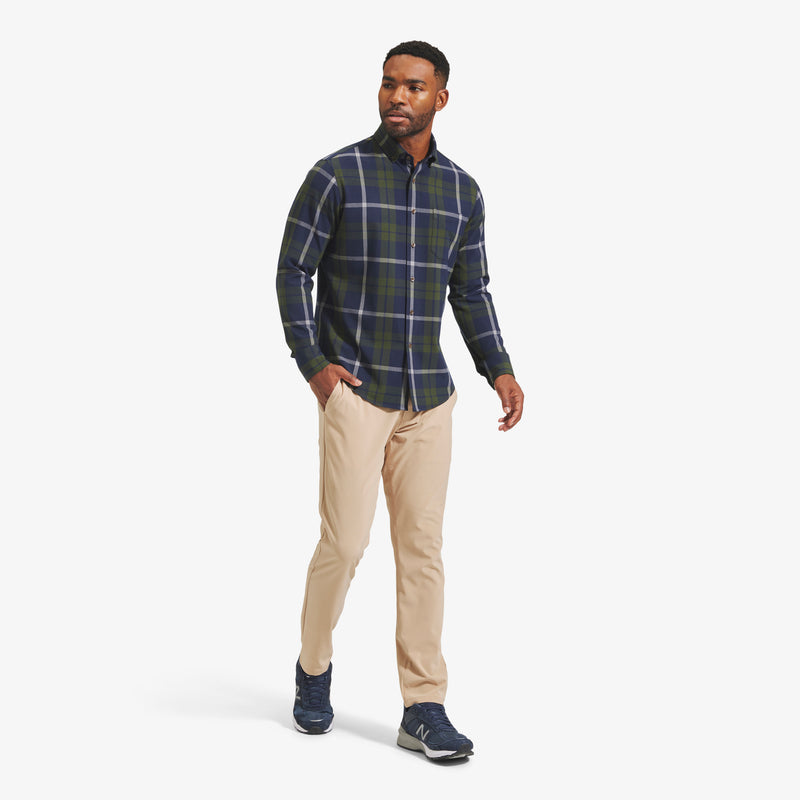 City Flannel - Olive Navy Large Plaid, lifestyle/model