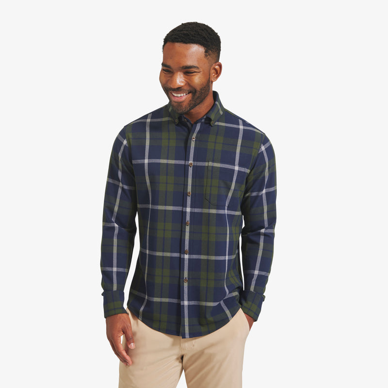 City Flannel - Olive Navy Large Plaid, featured product shot