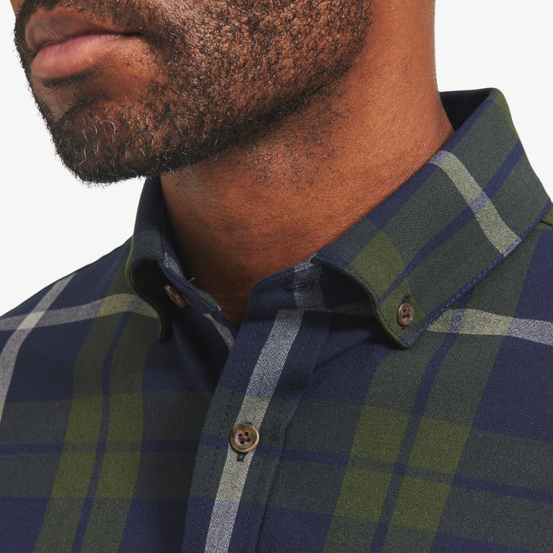City Flannel - Olive Navy Large Plaid, lifestyle/model