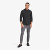 Leeward No Tuck Dress Shirt - Black Solid, lifestyle/model photo
