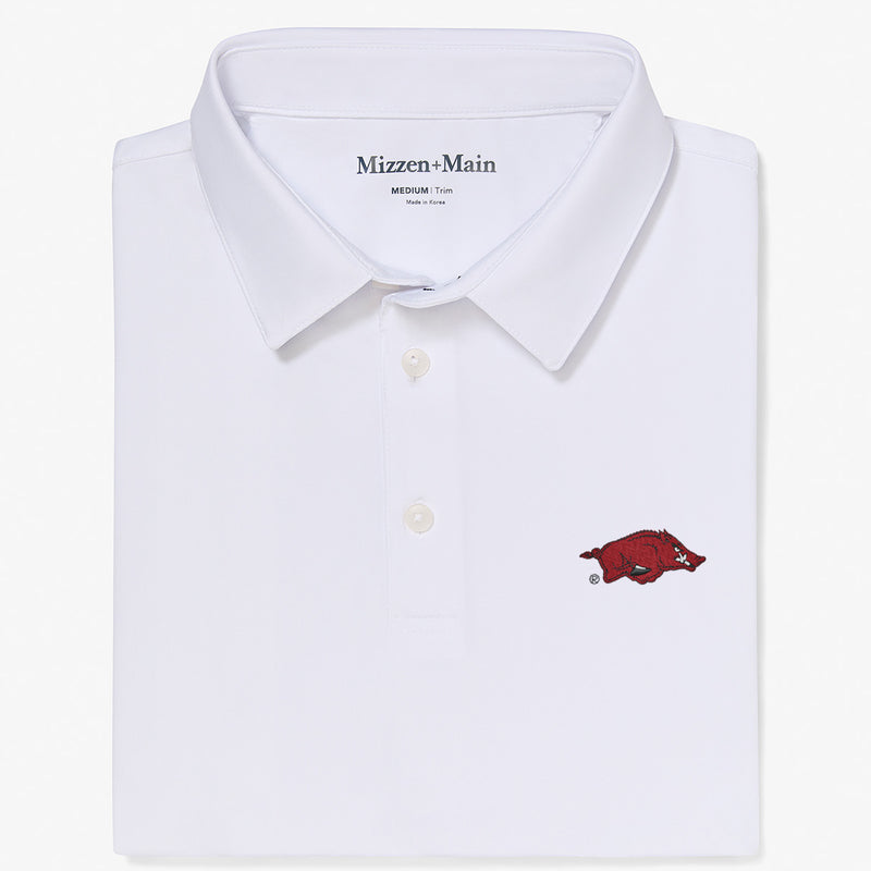 University of Arkansas Versa Polo - White Solid, featured product shot