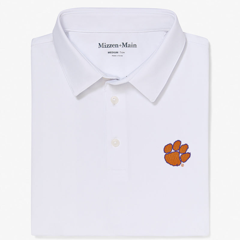 Clemson Versa Polo - White Solid, featured product shot