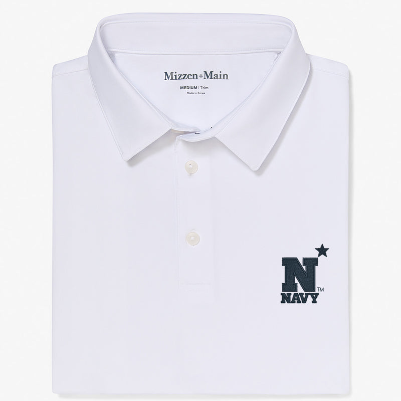 Navy Versa Polo - White Solid, featured product shot