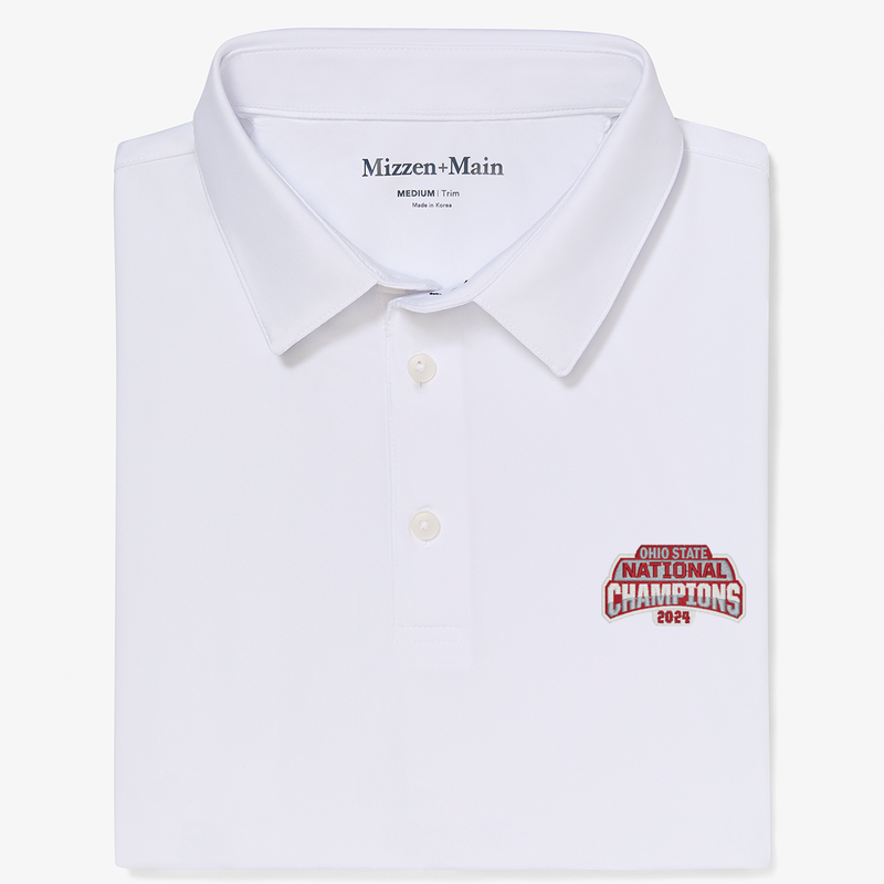 Ohio State National Champion Versa Polo - White Solid, featured product shot