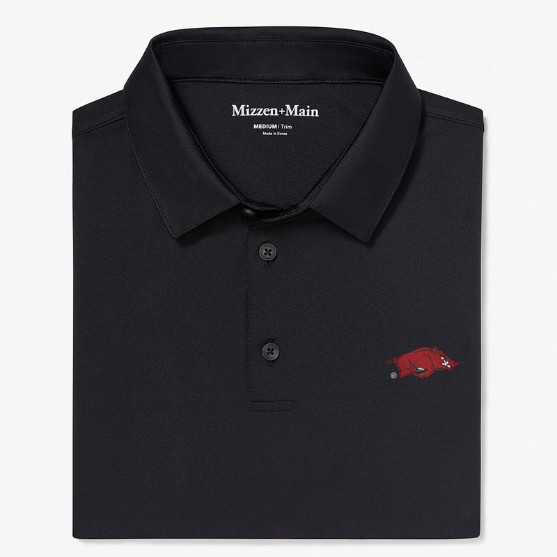 University of Arkansas Versa Polo - Black Solid, featured product shot