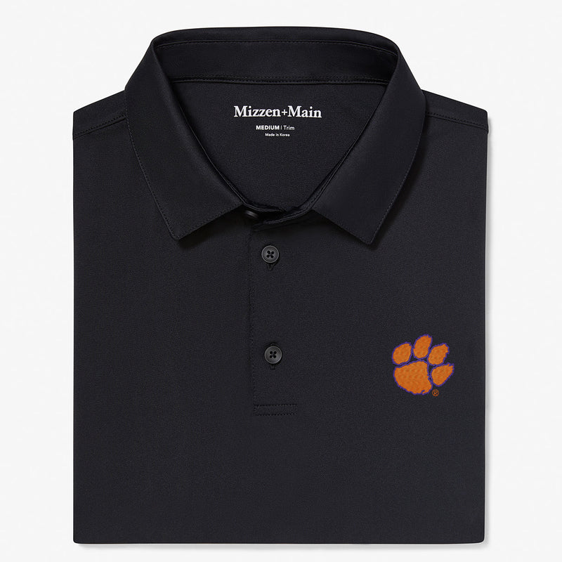 Clemson Versa Polo - Black Solid, featured product shot