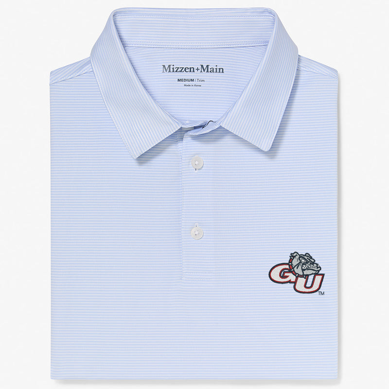 Gonzaga Versa Polo - Light Blue White Stripe, featured product shot