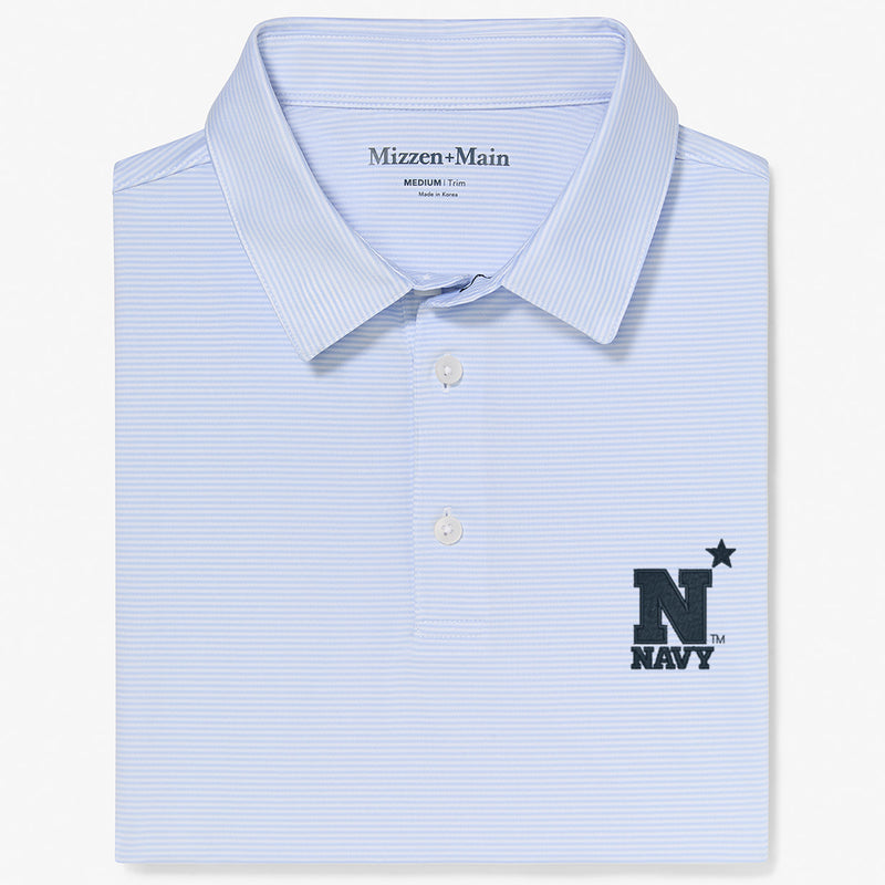 Navy Versa Polo - Light Blue White Stripe, featured product shot