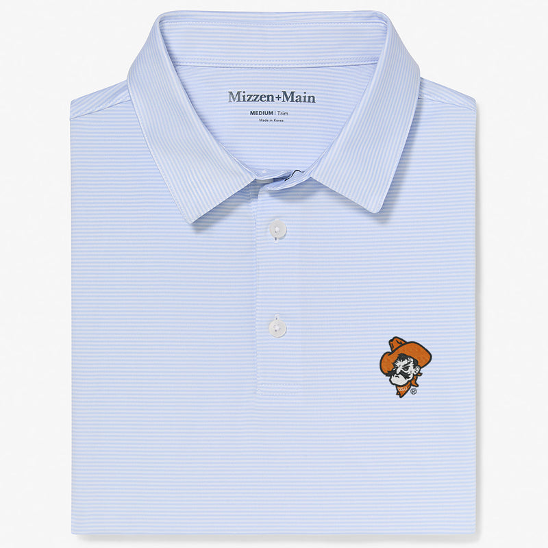 Oklahoma State Versa Polo - Light Blue White Stripe, featured product shot