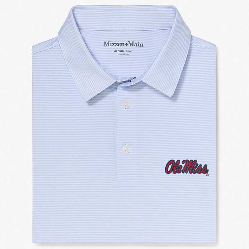 Ole Miss Versa Polo - Light Blue White Stripe, featured product shot