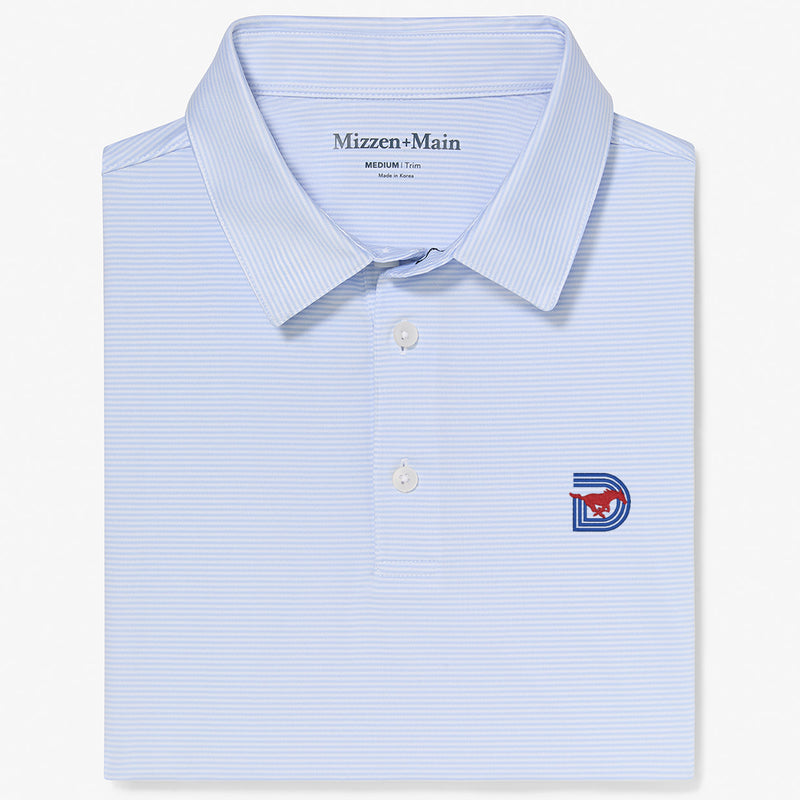 SMU Versa Polo - Light Blue White Stripe, featured product shot