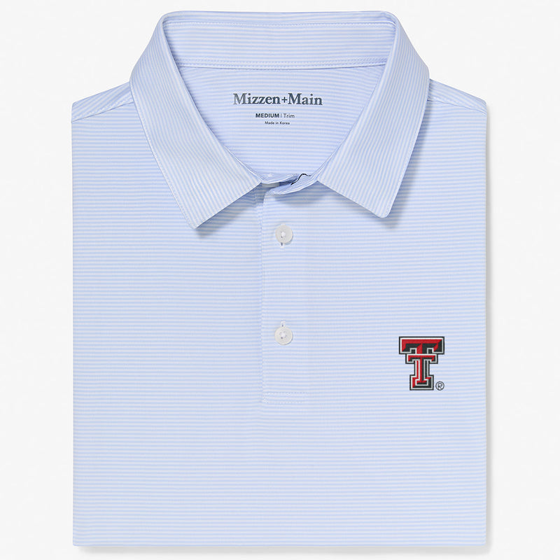 Texas Tech Versa Polo - Light Blue White Stripe, featured product shot