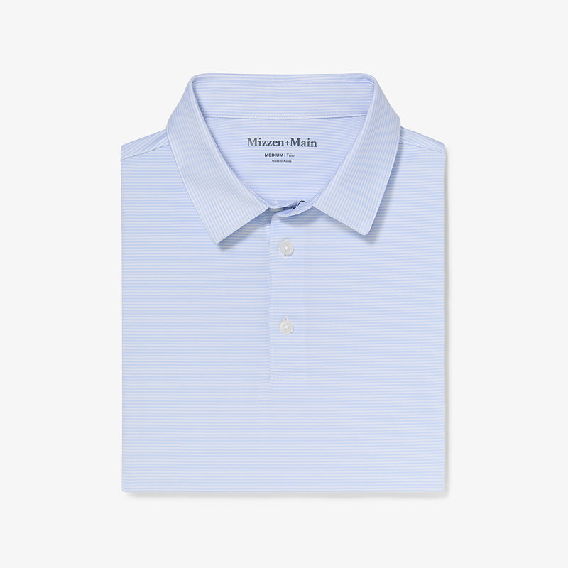 Versa Polo - Light Blue White Stripe, featured product shot