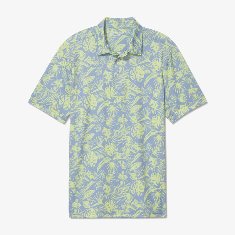 Versa Polo - Sunny Lime Palm Print, fabric swatch closeup