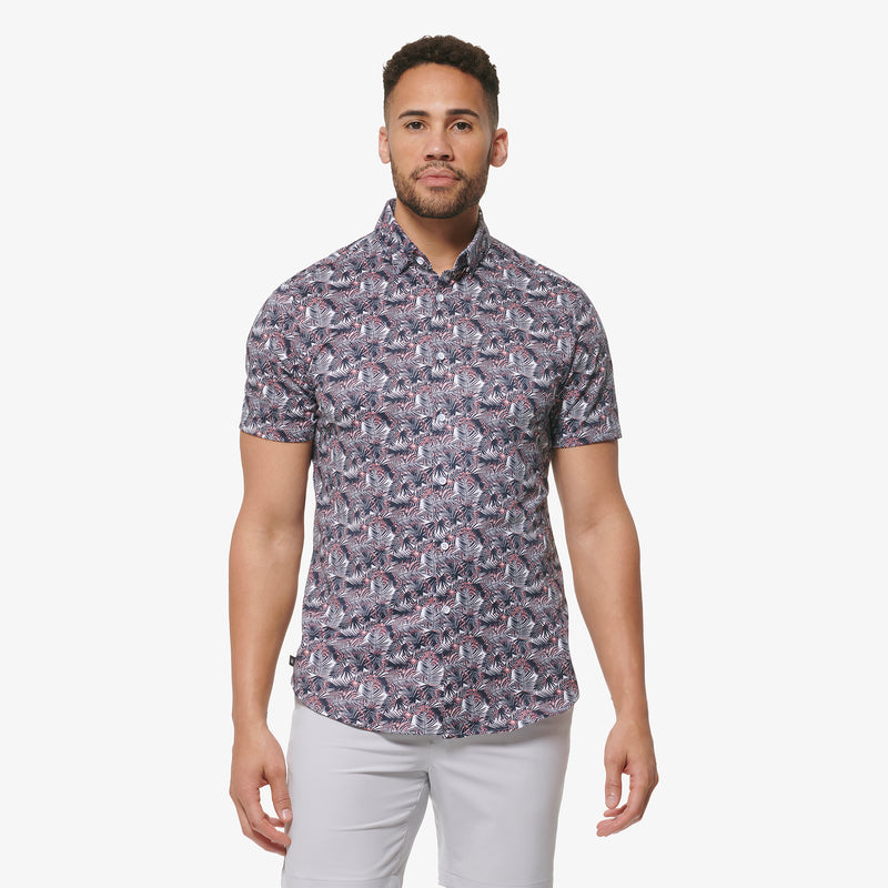 Halyard Short Sleeve - Navy Blazer Palm Print, featured product shot