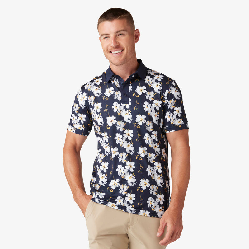 Versa Polo - Navy Birmingham Floral, featured product shot