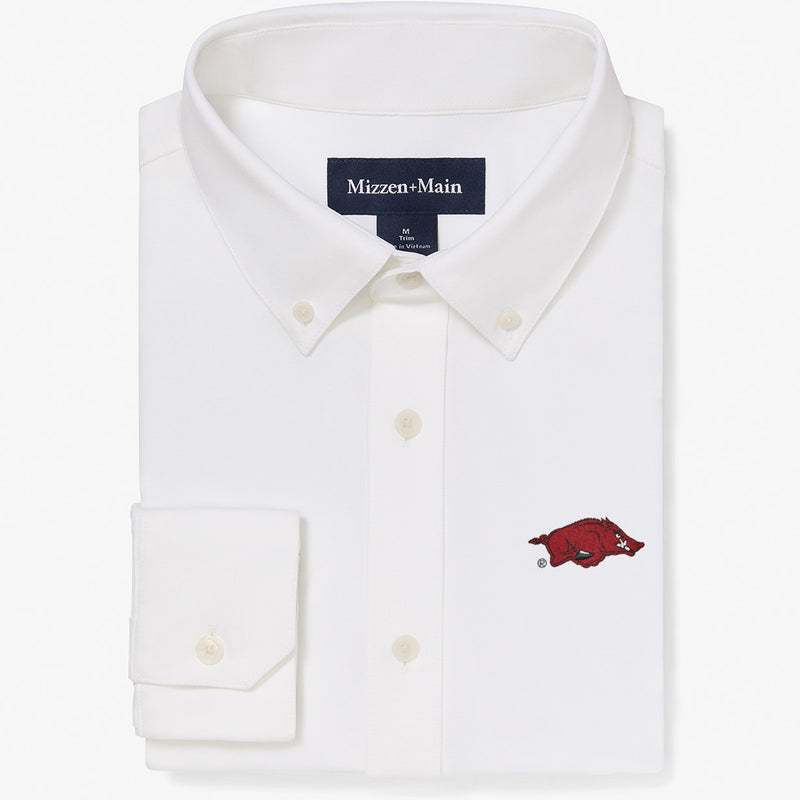 University of Arkansas Ellis Oxford - White Solid, featured product shot