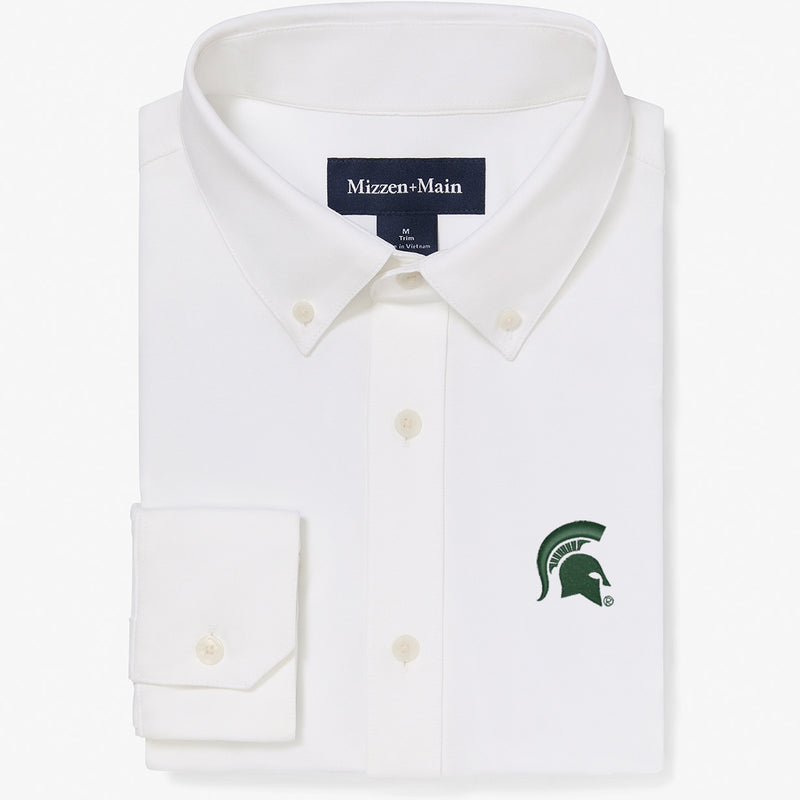 Michigan State Ellis Oxford - White Solid, featured product shot