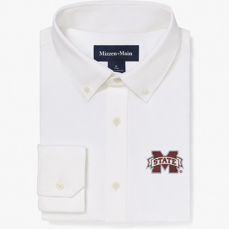 Mississippi State Ellis Oxford - White Solid, featured product shot