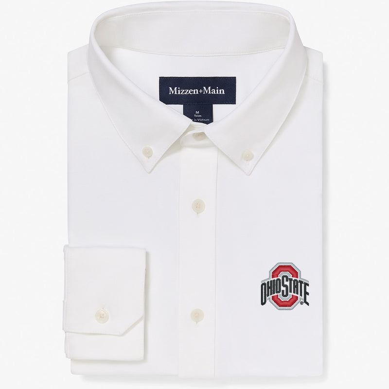 Ohio State Ellis Oxford - White Solid, featured product shot