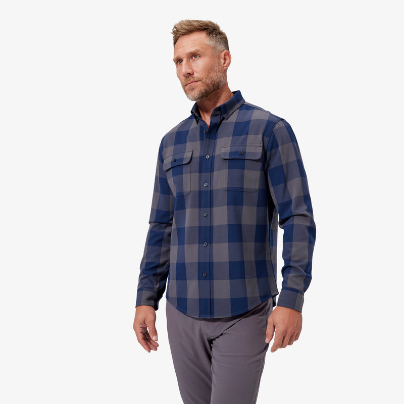 Upstate Flannel - Gray Navy Buffalo Plaid, featured product shot