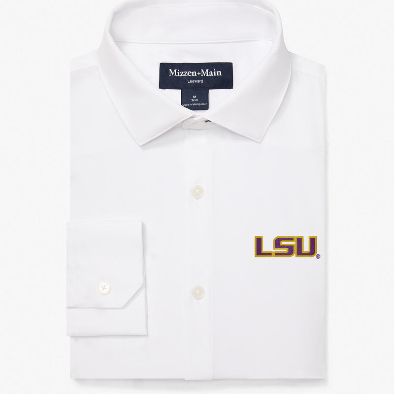 LSU Leeward Dress Shirt - White Solid, featured product shot