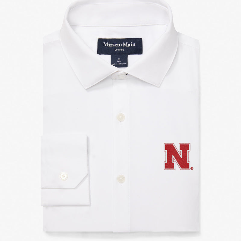 Nebraska Leeward Dress Shirt - White Solid, featured product shot