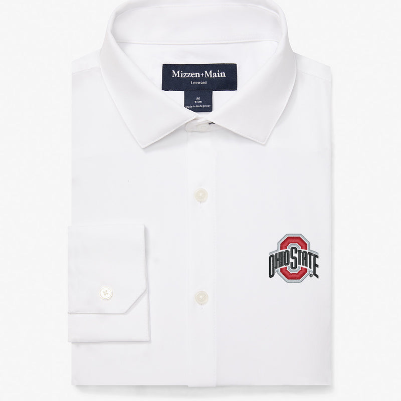 Ohio State Leeward Dress Shirt - White Solid, featured product shot