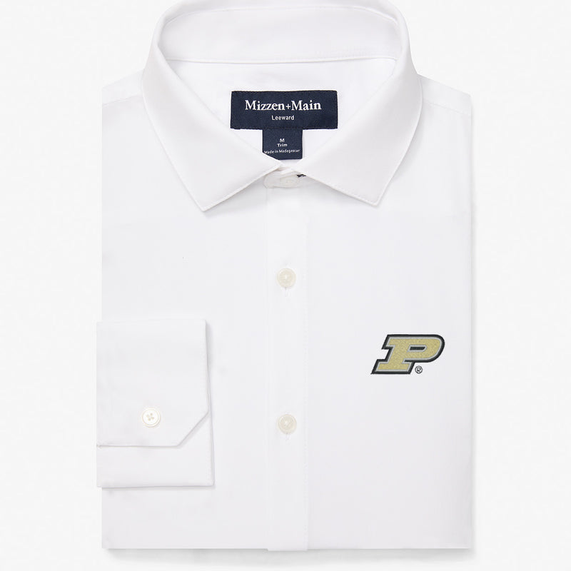 Purdue Leeward Dress Shirt - White Solid, featured product shot