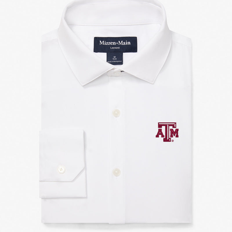 Texas A&M Leeward Dress Shirt - White Solid, featured product shot