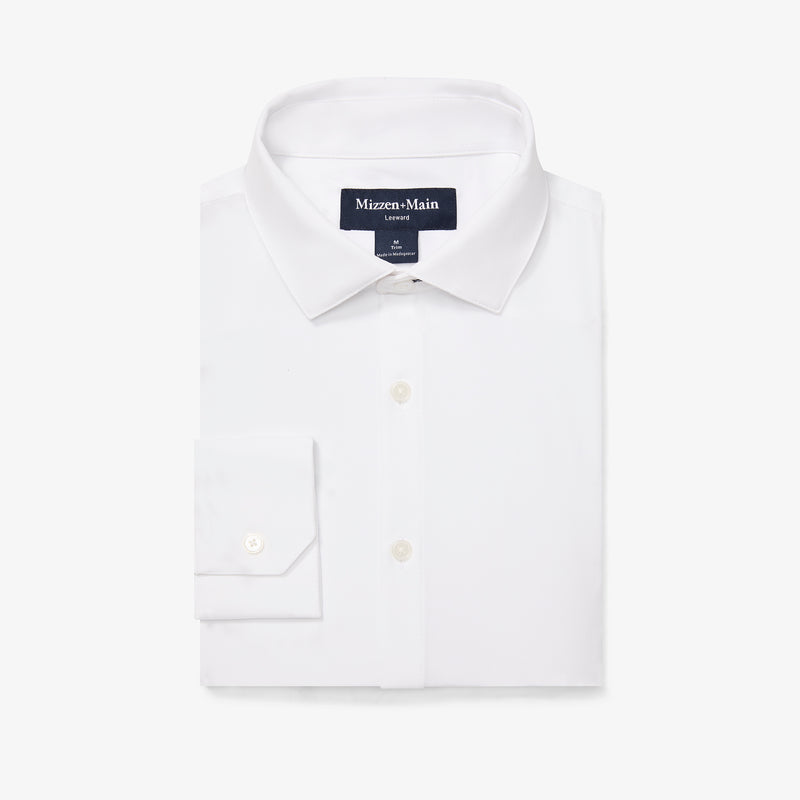 Leeward No Tuck Dress Shirt - White Solid, featured product shot