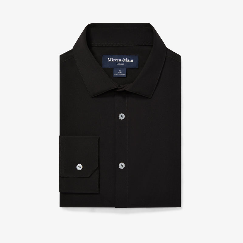 Leeward Dress Shirt - Black Solid, featured product shot