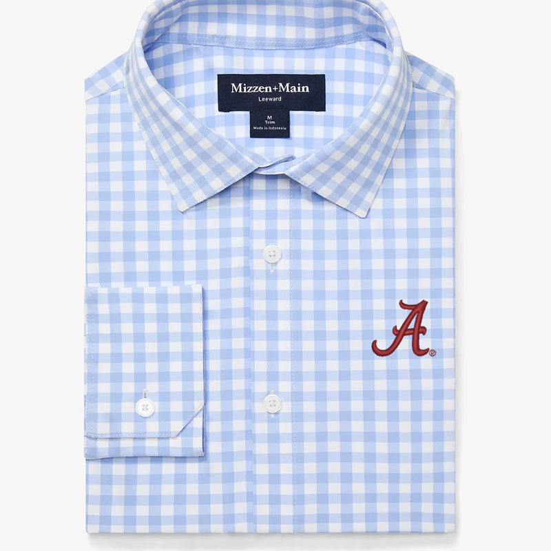 Alabama Leeward Dress Shirt - Light Blue Gingham, featured product shot