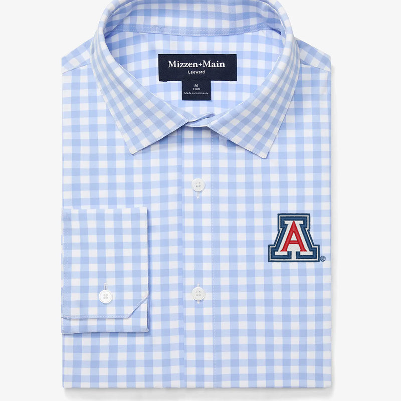 Arizona Leeward Dress Shirt - Light Blue Gingham, featured product shot