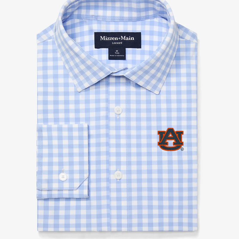 Auburn Leeward Dress Shirt - Light Blue Gingham, featured product shot