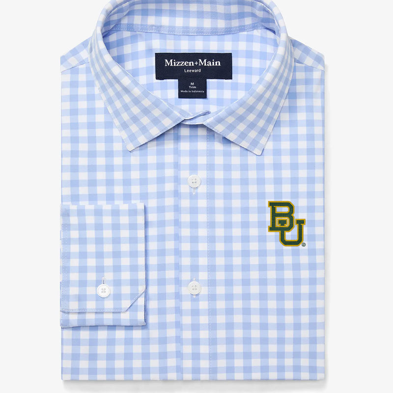 Baylor Leeward Dress Shirt - Light Blue Gingham, featured product shot