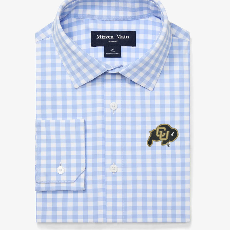 Colorado Boulder Leeward Dress Shirt - Light Blue Gingham, featured product shot